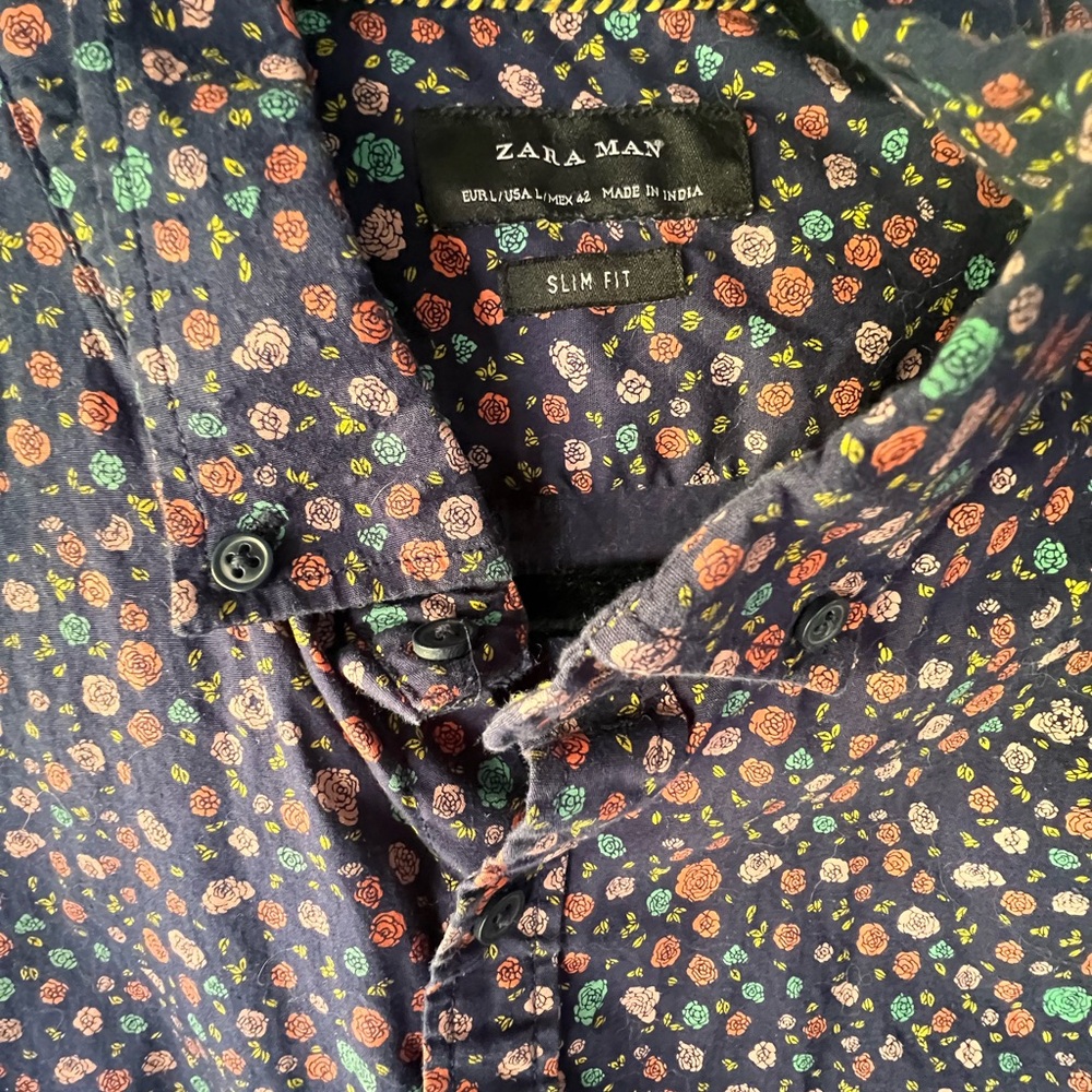 Zara Floral Slim Fit Shirt - Multicolor